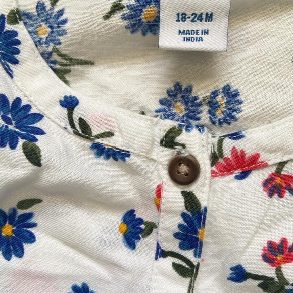 Old navy floral cinched waist jumper 18-24 months - Picture 3 of 7